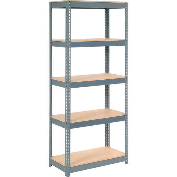 Global Industrial Extra Heavy Duty Shelving 36W x 18D x 60H With 5 Shelves, Wood Deck, Gry B2297226